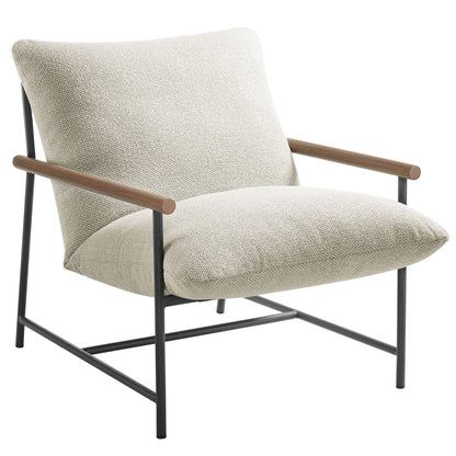 Raya Outdoor Patio Boucle Lounge Chair and Ottoman by Modway