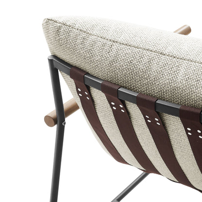 Raya Outdoor Patio Boucle Lounge Chair and Ottoman by Modway