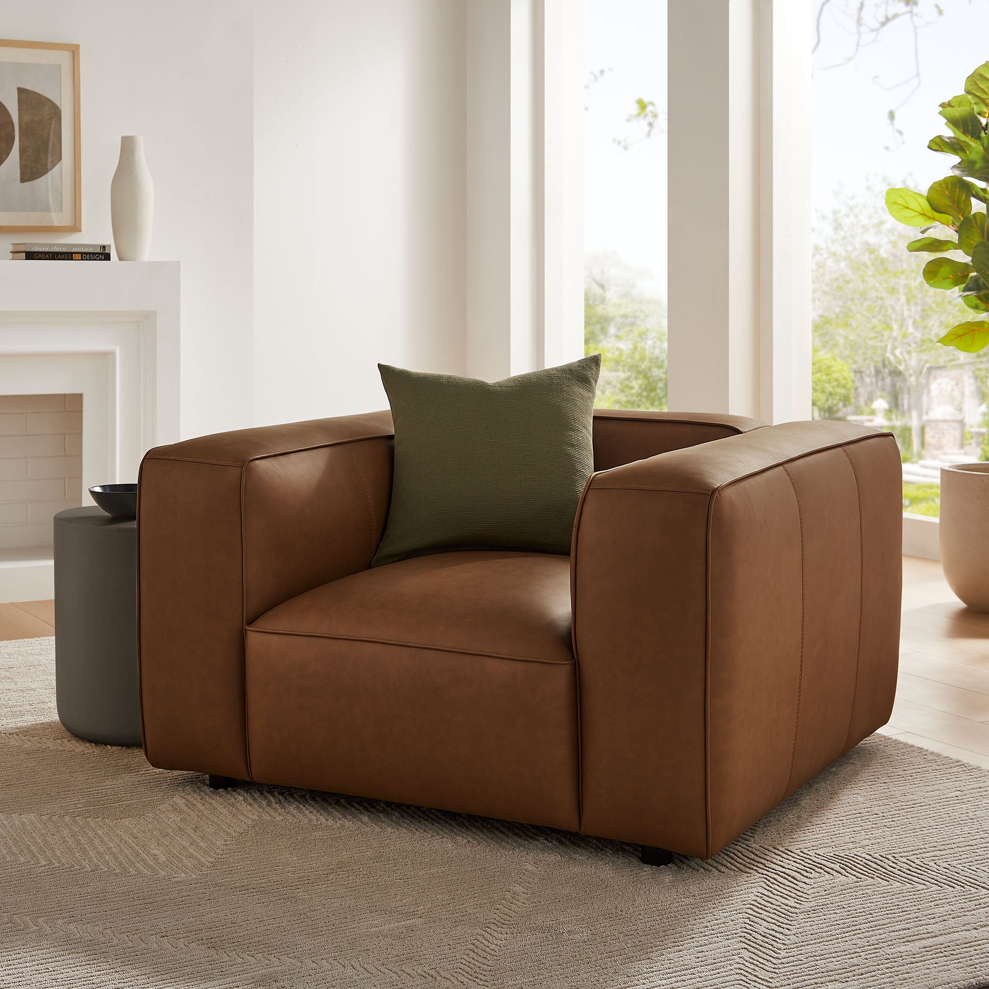 Auren Upholstered Vegan Leather Armchair by Modway