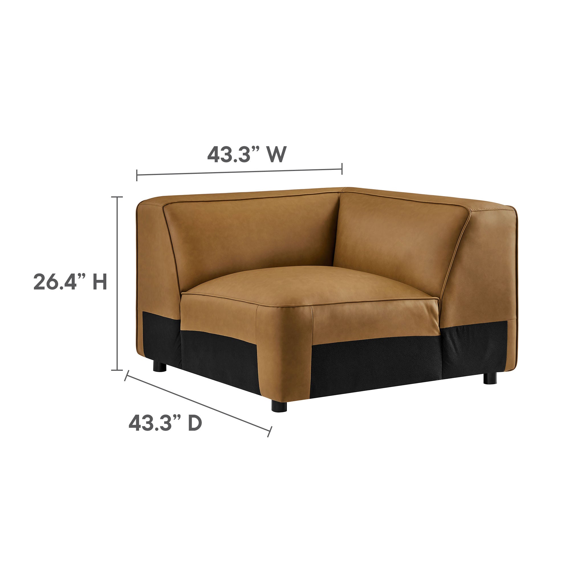 Auren Upholstered Vegan Leather Modular Corner Chair by Modway