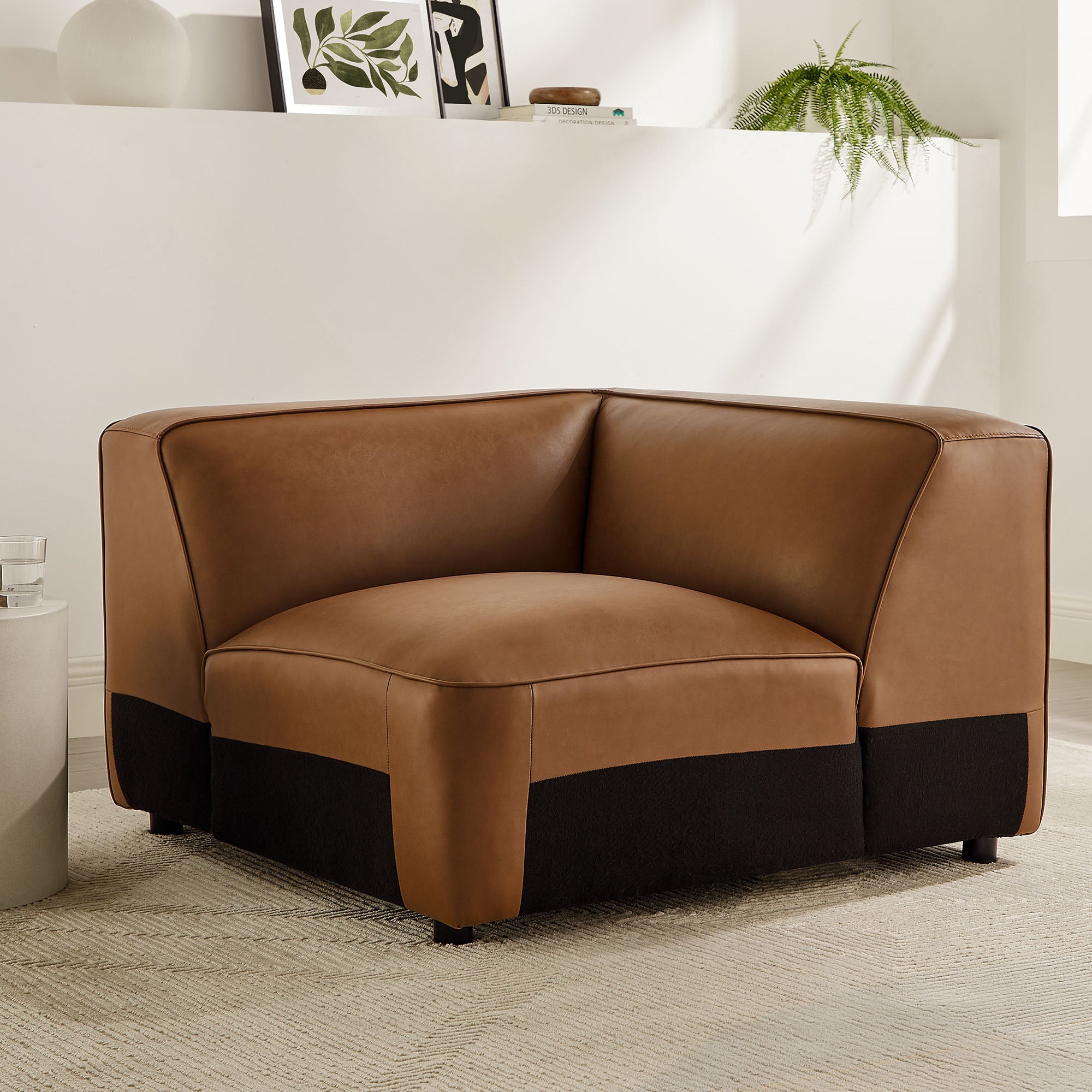 Auren Upholstered Vegan Leather Modular Corner Chair by Modway