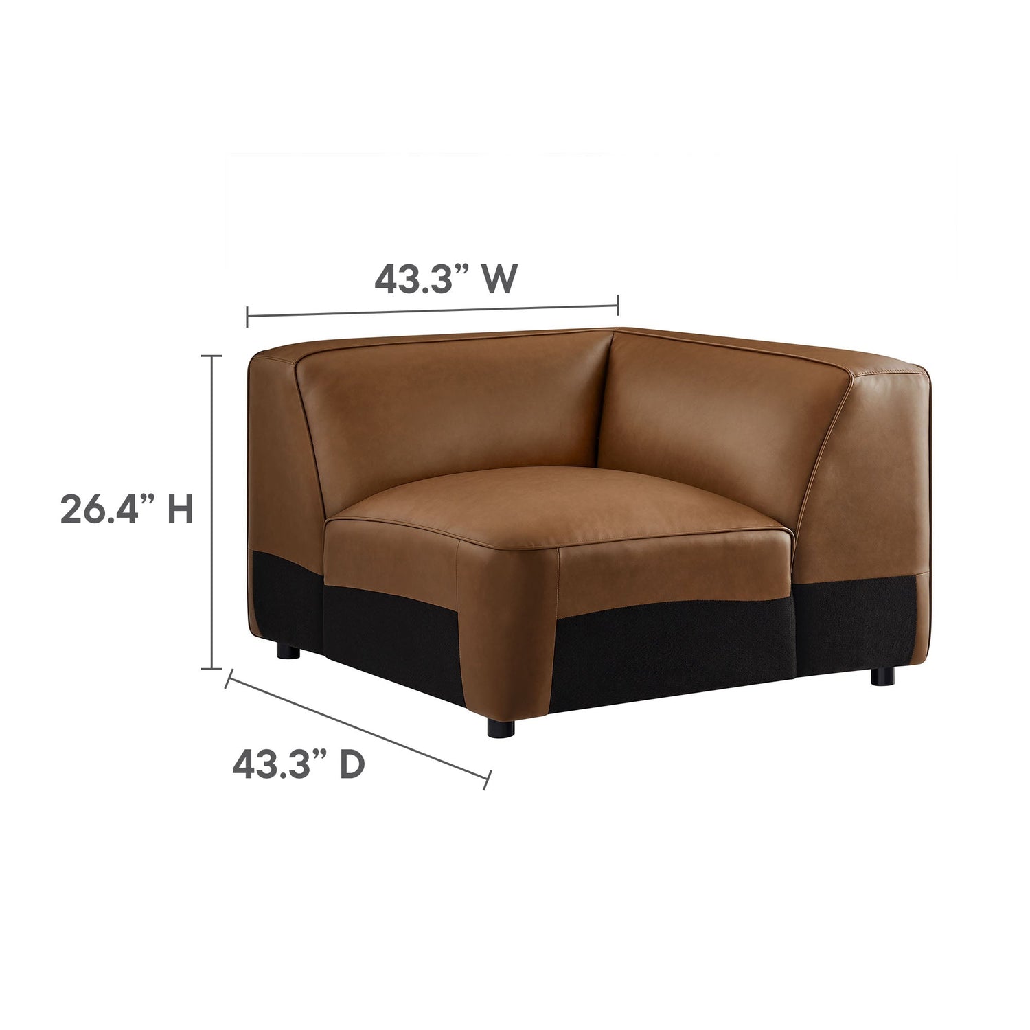 Auren Upholstered Vegan Leather Modular Corner Chair by Modway