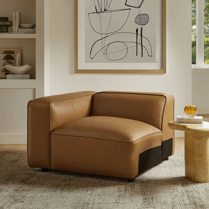 Auren Upholstered Vegan Leather Modular Left Armchair by Modway