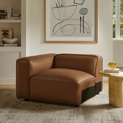 Auren Upholstered Vegan Leather Modular Left Armchair by Modway