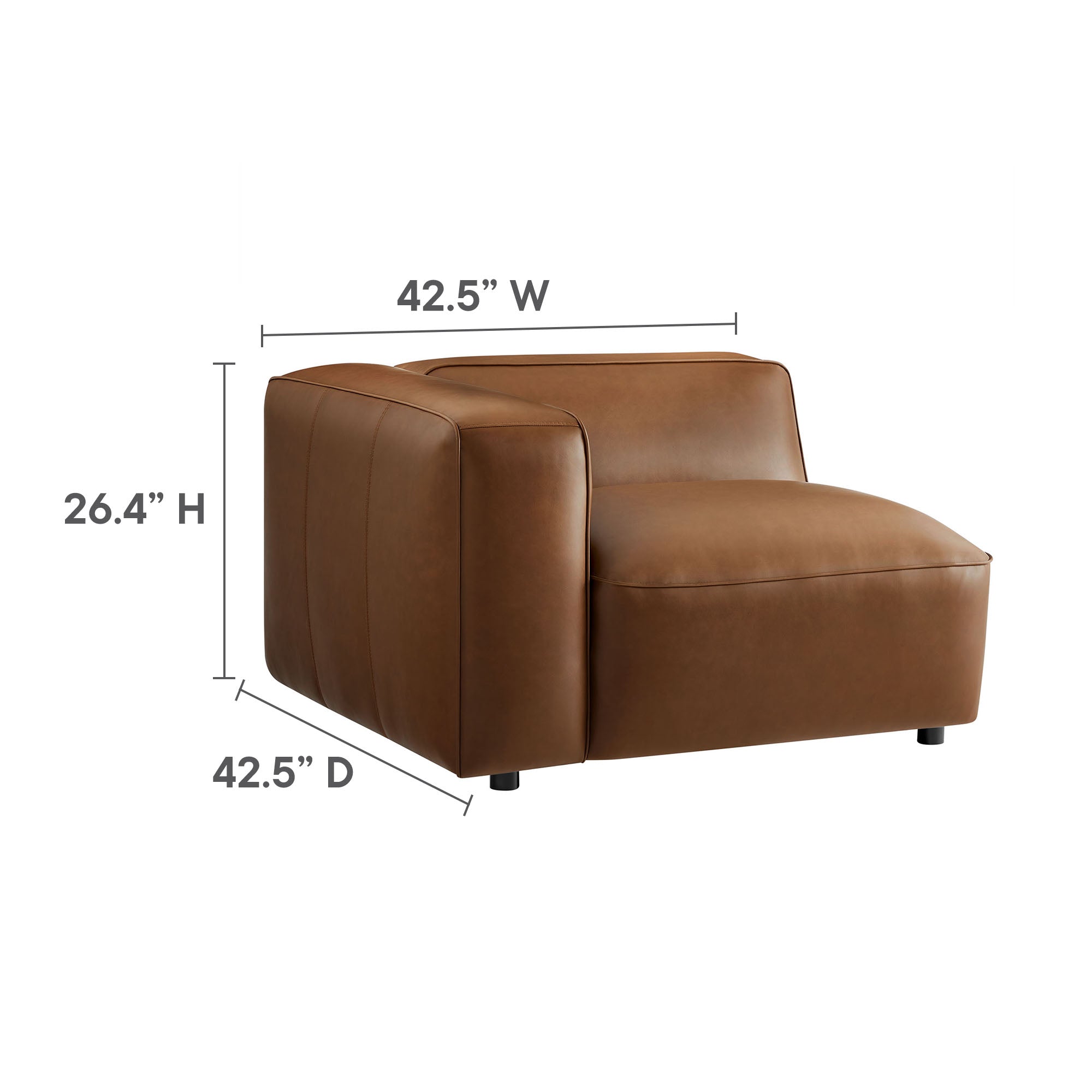 Auren Upholstered Vegan Leather Modular Left Armchair by Modway