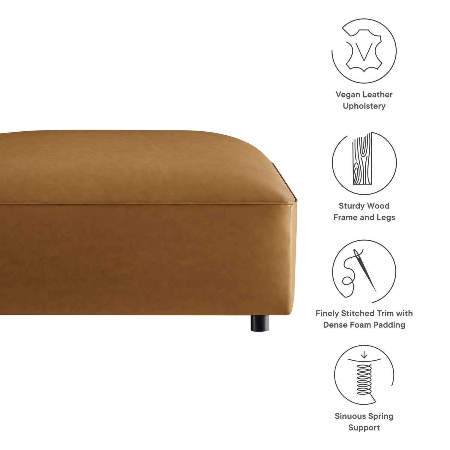 Auren Upholstered Vegan Leather Ottoman by Modway