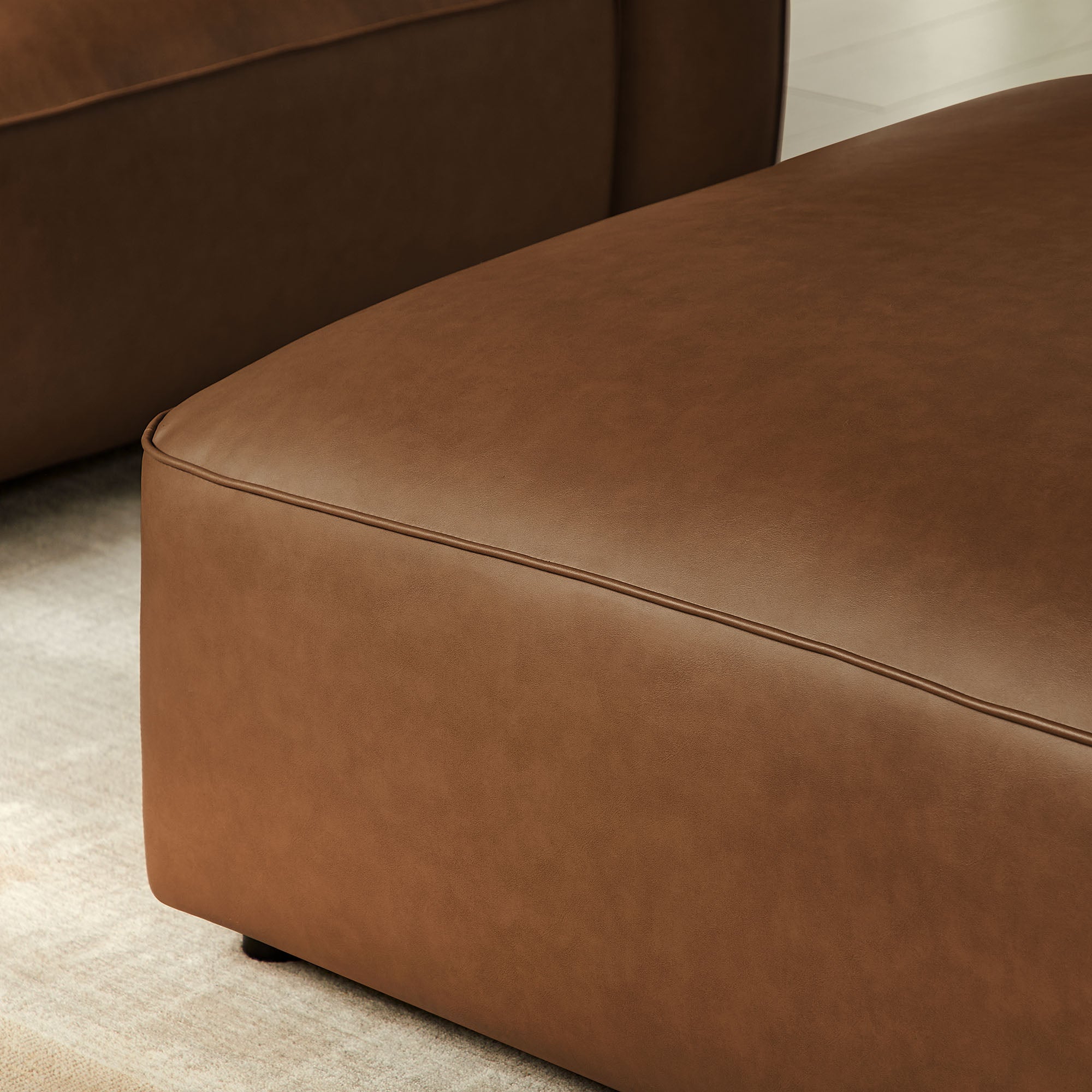 Auren Upholstered Vegan Leather Ottoman by Modway