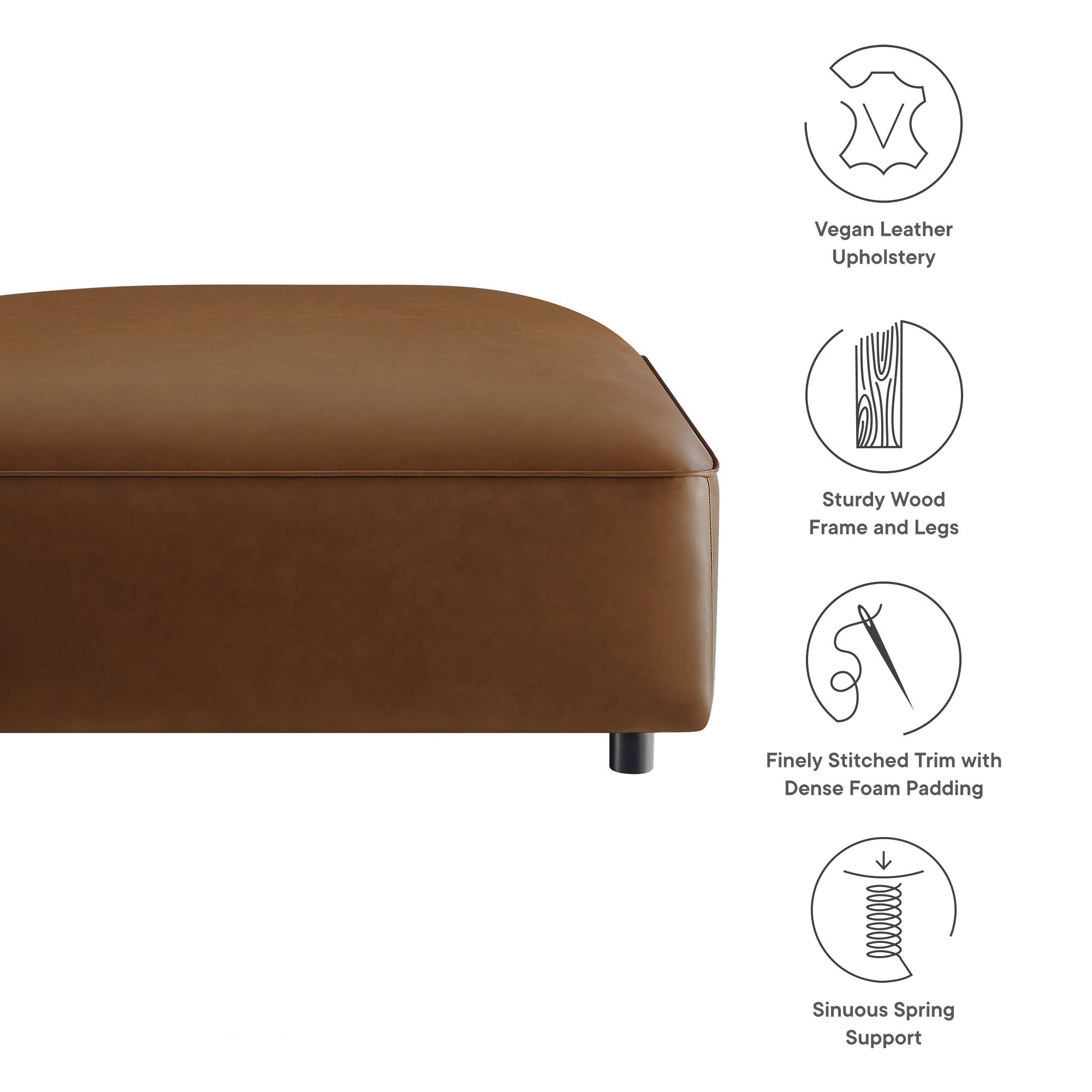 Auren Upholstered Vegan Leather Ottoman by Modway