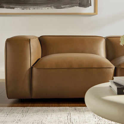 Auren 5-Piece Upholstered Vegan Leather Modular L-Shaped Sofa by Modway