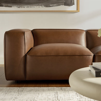 Auren 5-Piece Upholstered Vegan Leather Modular L-Shaped Sofa by Modway