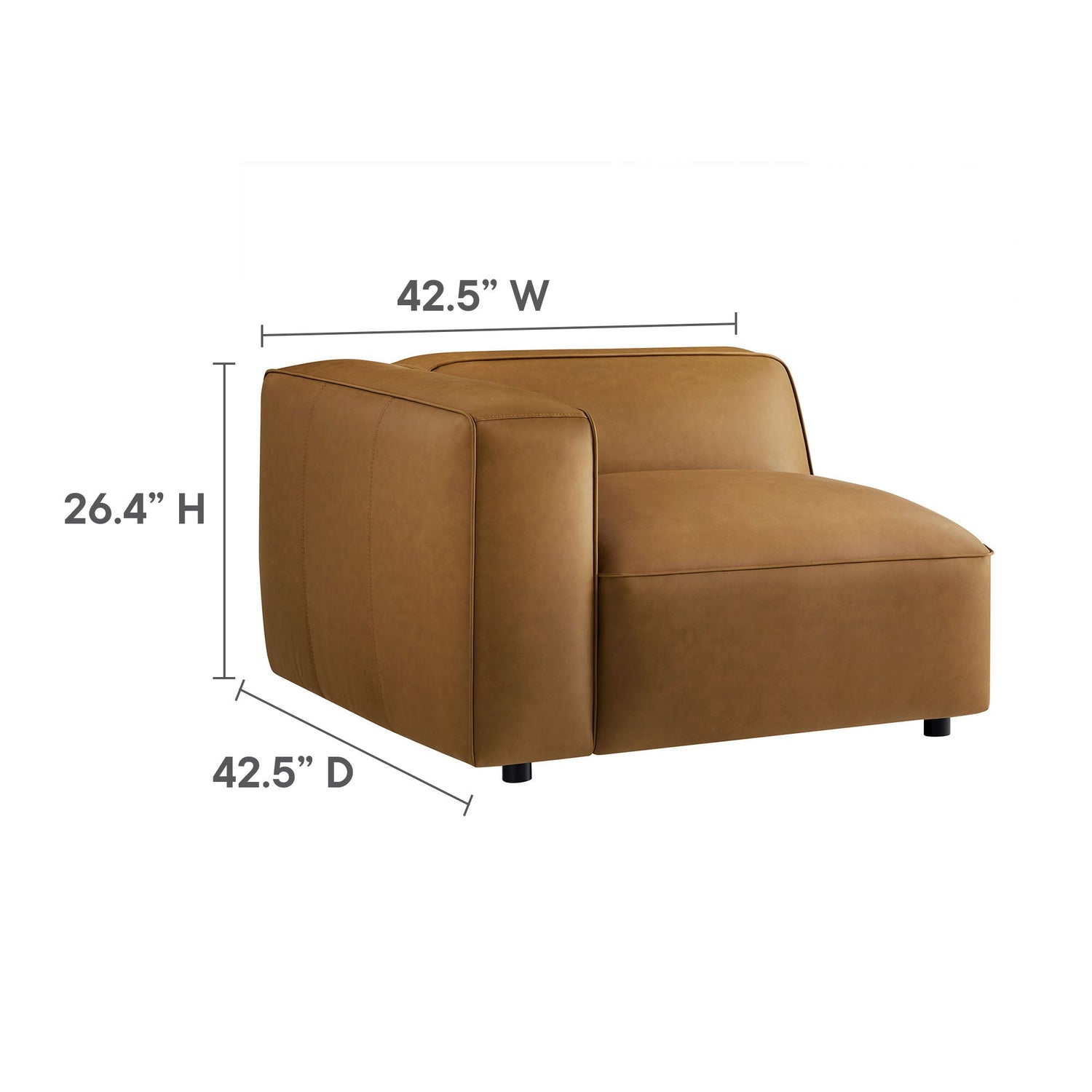 Auren 5-Piece Upholstered Vegan Leather Modular U-Shaped Sofa by Modway