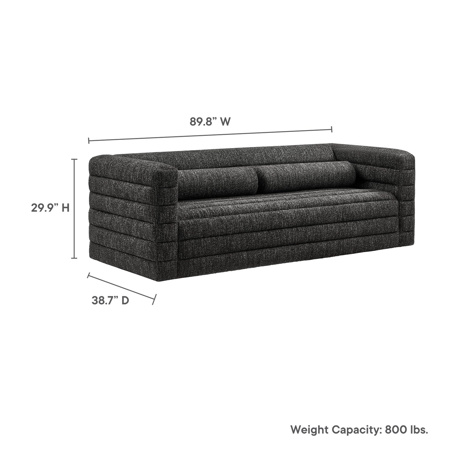 Relle Channel Tufted Boucle Upholstered Sofa by Modway