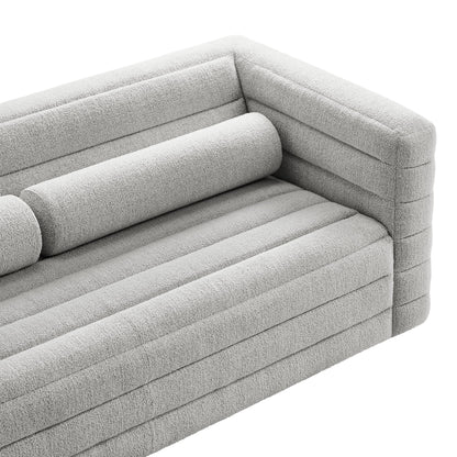 Relle Channel Tufted Boucle Upholstered Sofa by Modway