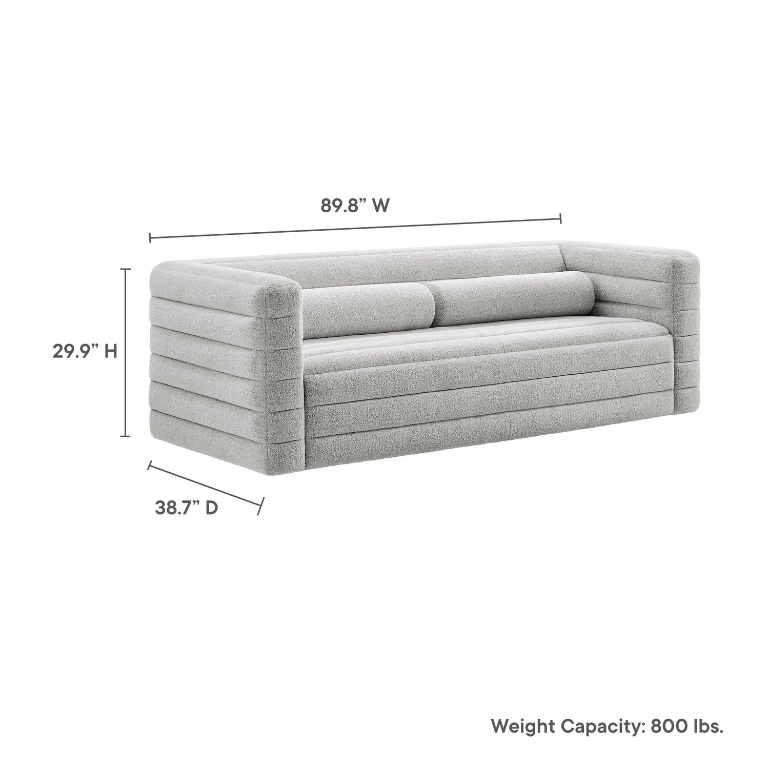 Relle Channel Tufted Boucle Upholstered Sofa by Modway