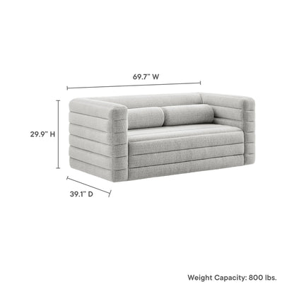 Relle Channel Tufted Boucle Upholstered Loveseat by Modway