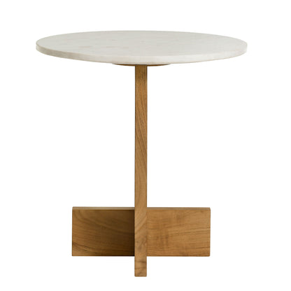 Tarin Acacia Wood and Marble Side Table by Modway
