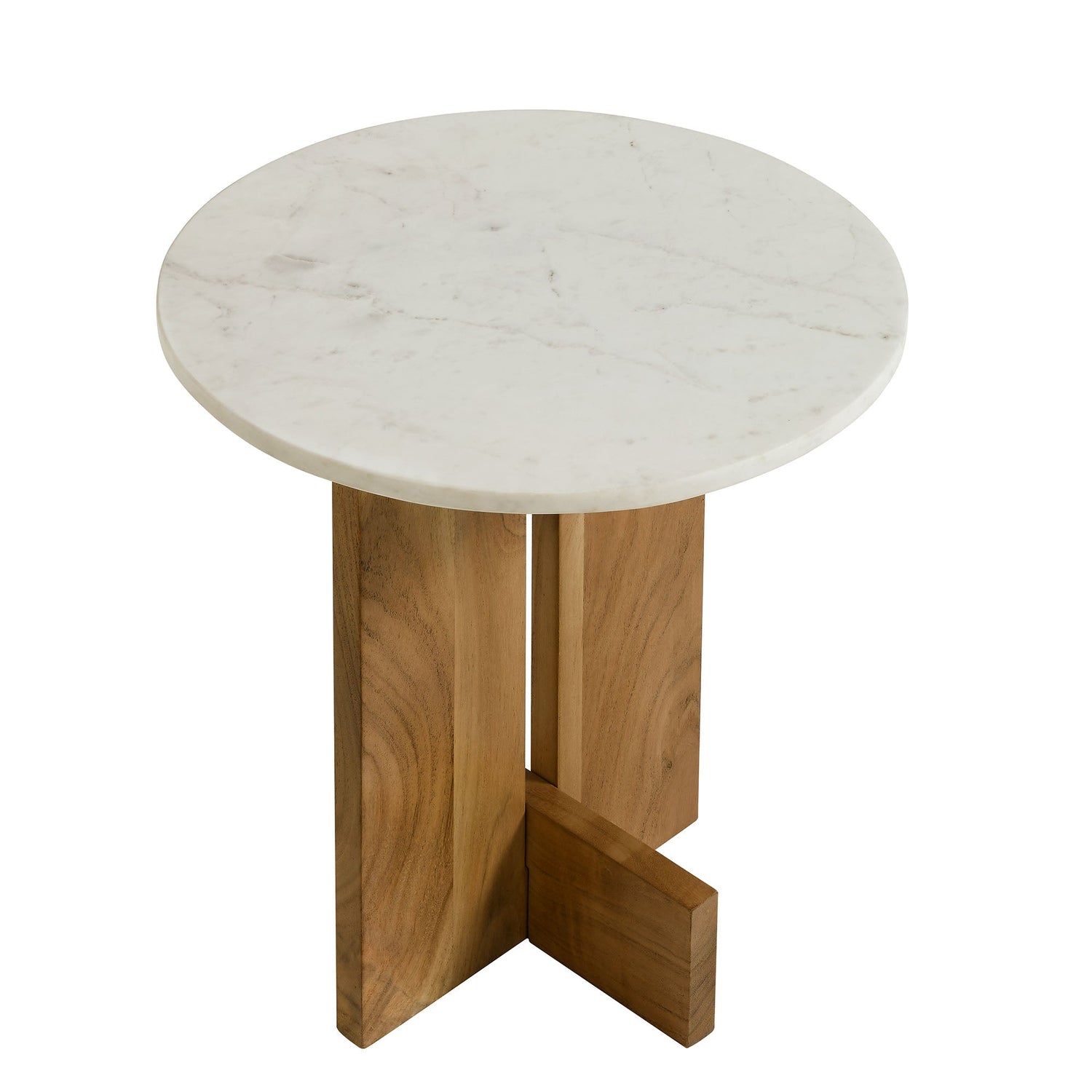 Tarin Acacia Wood and Marble Side Table by Modway