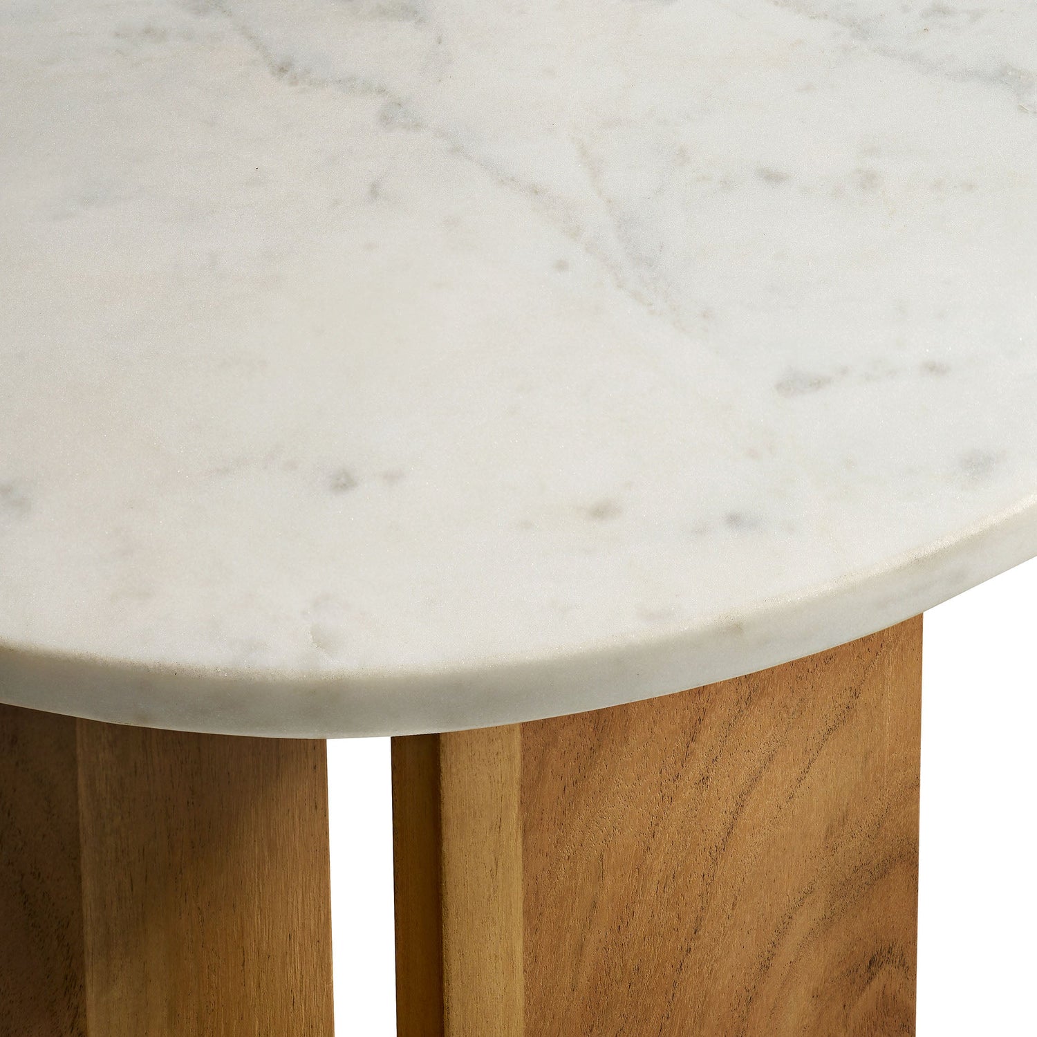 Tarin Acacia Wood and Marble Side Table by Modway