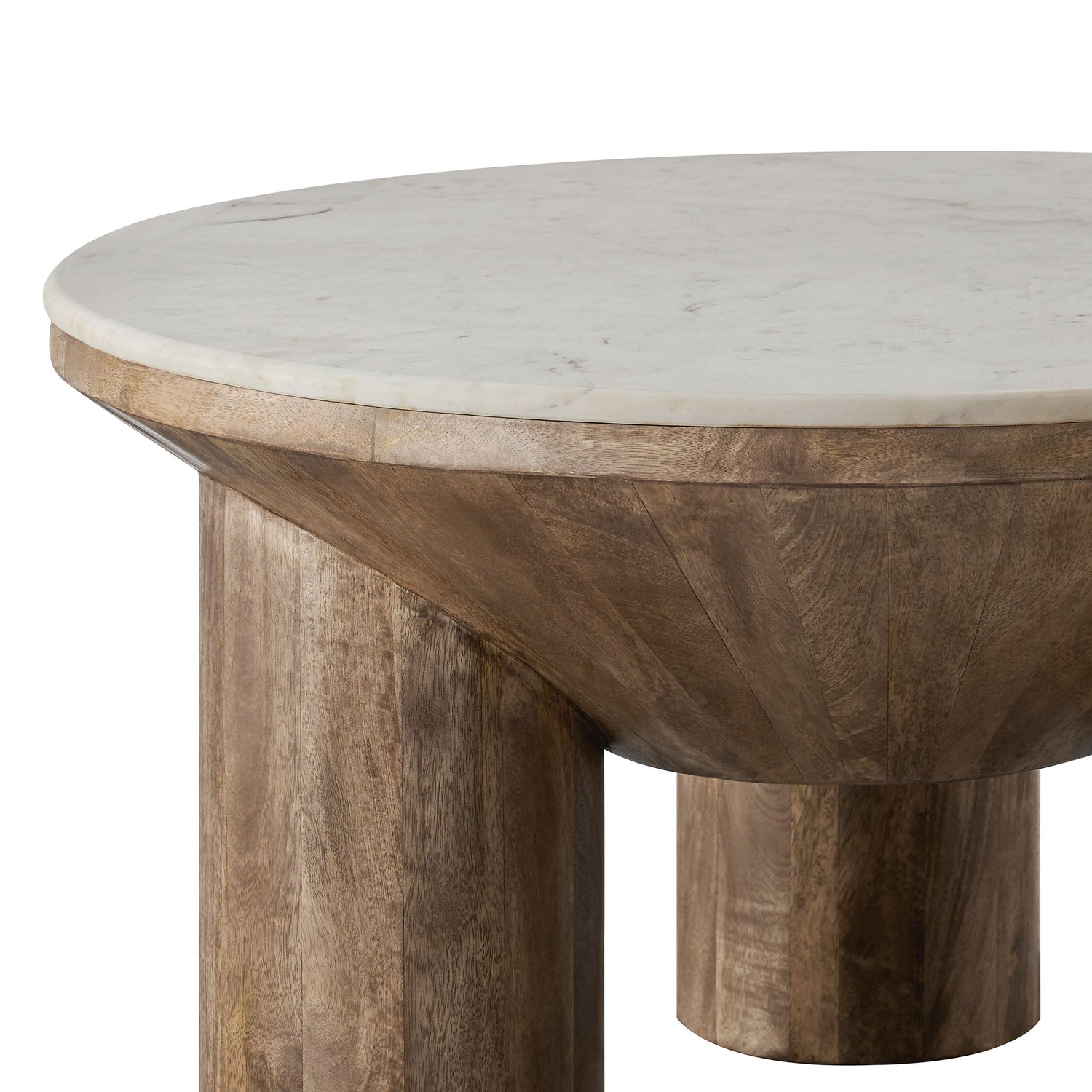 Ellison 33&quot; Round Wood Coffee Table With Marble Top by Modway