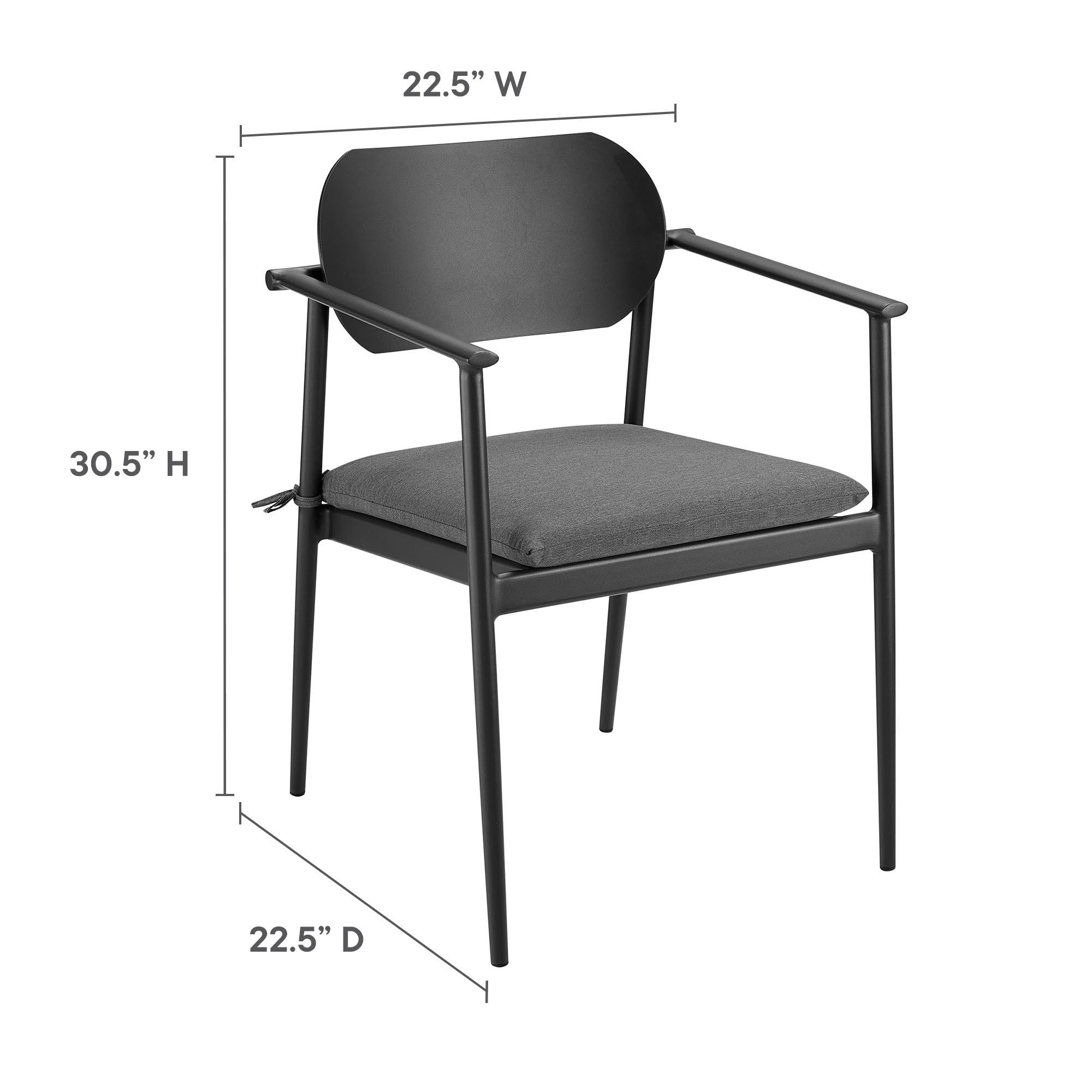 Aeris Stackable Outdoor Patio Aluminum Dining Armchair By HouseBean