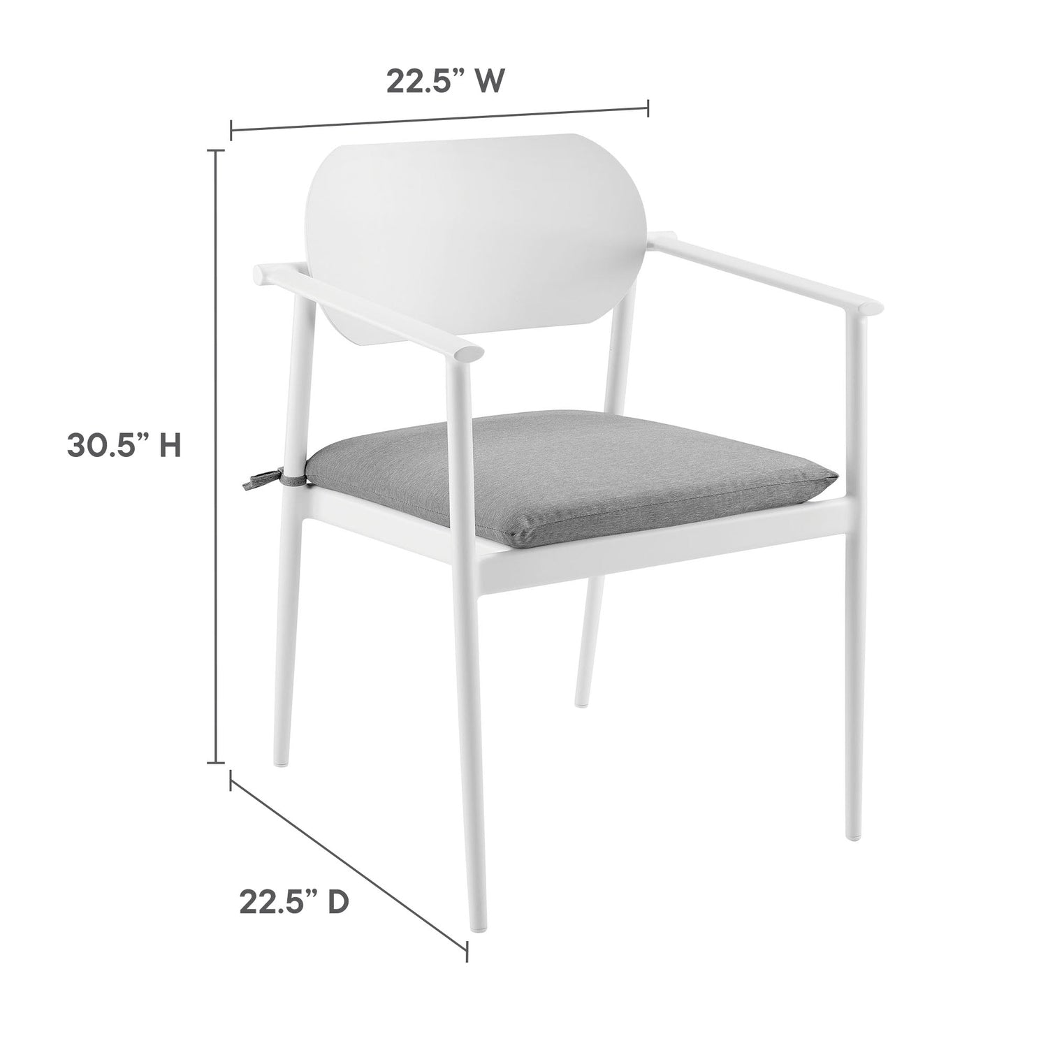 Aeris Stackable Outdoor Patio Aluminum Dining Armchair By HouseBean