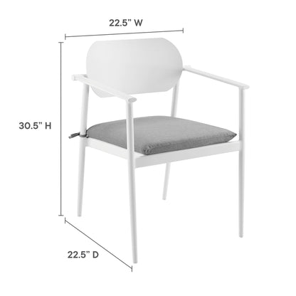 Aeris Stackable Outdoor Patio Aluminum Dining Armchair By HouseBean