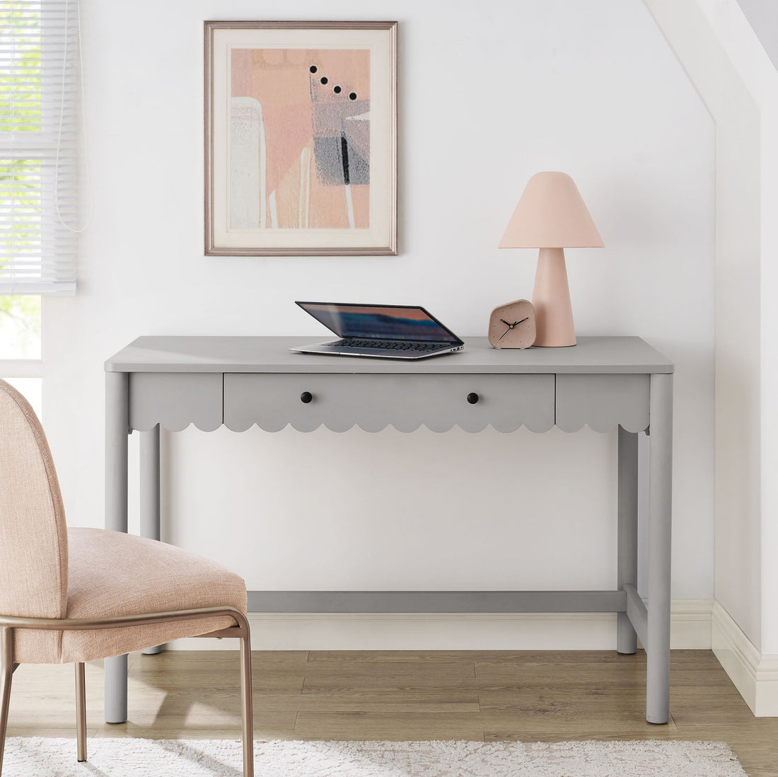 Emmeline 1-Drawer Scallop Writing Desk by Modway