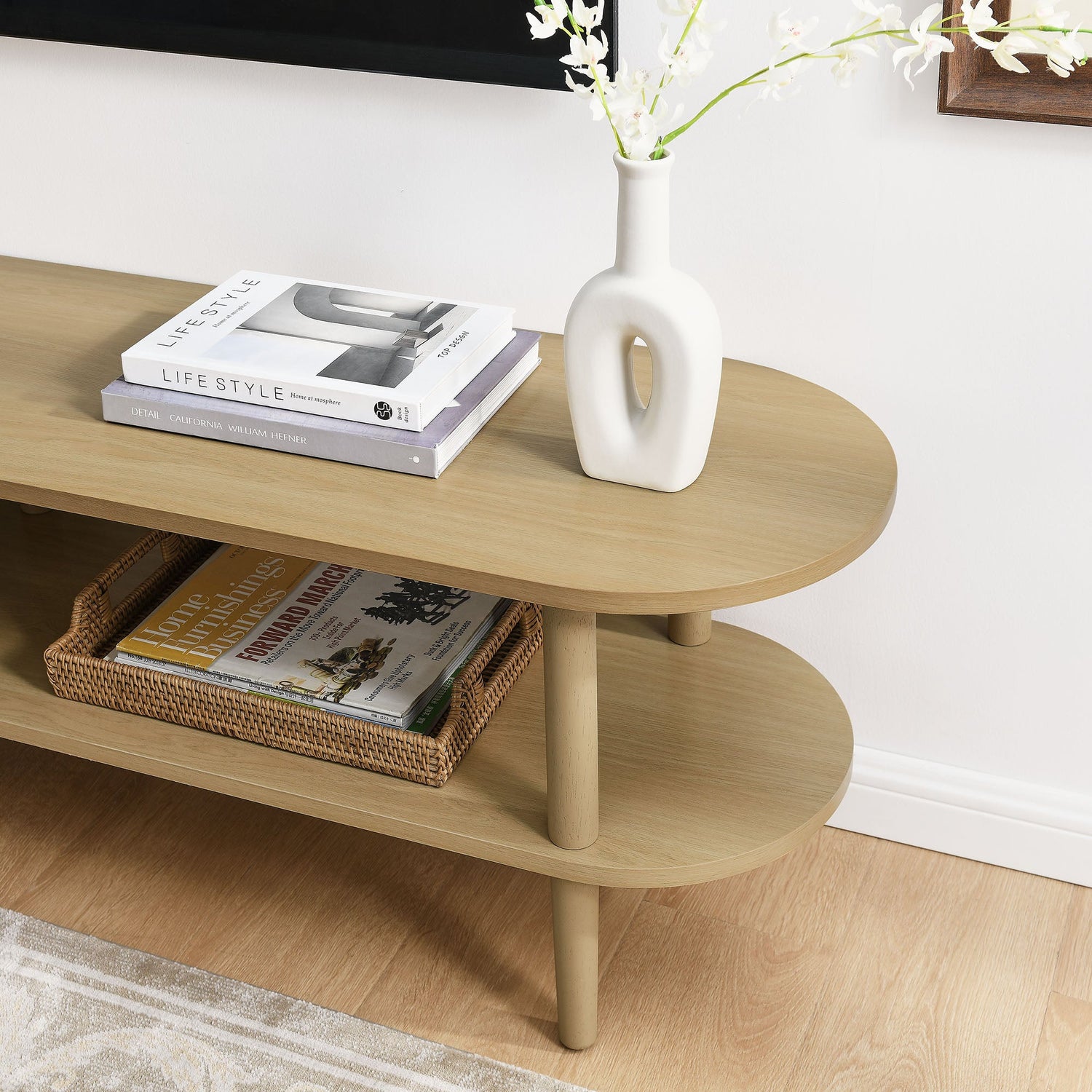 Torus Oval Wood TV Stand by Modway