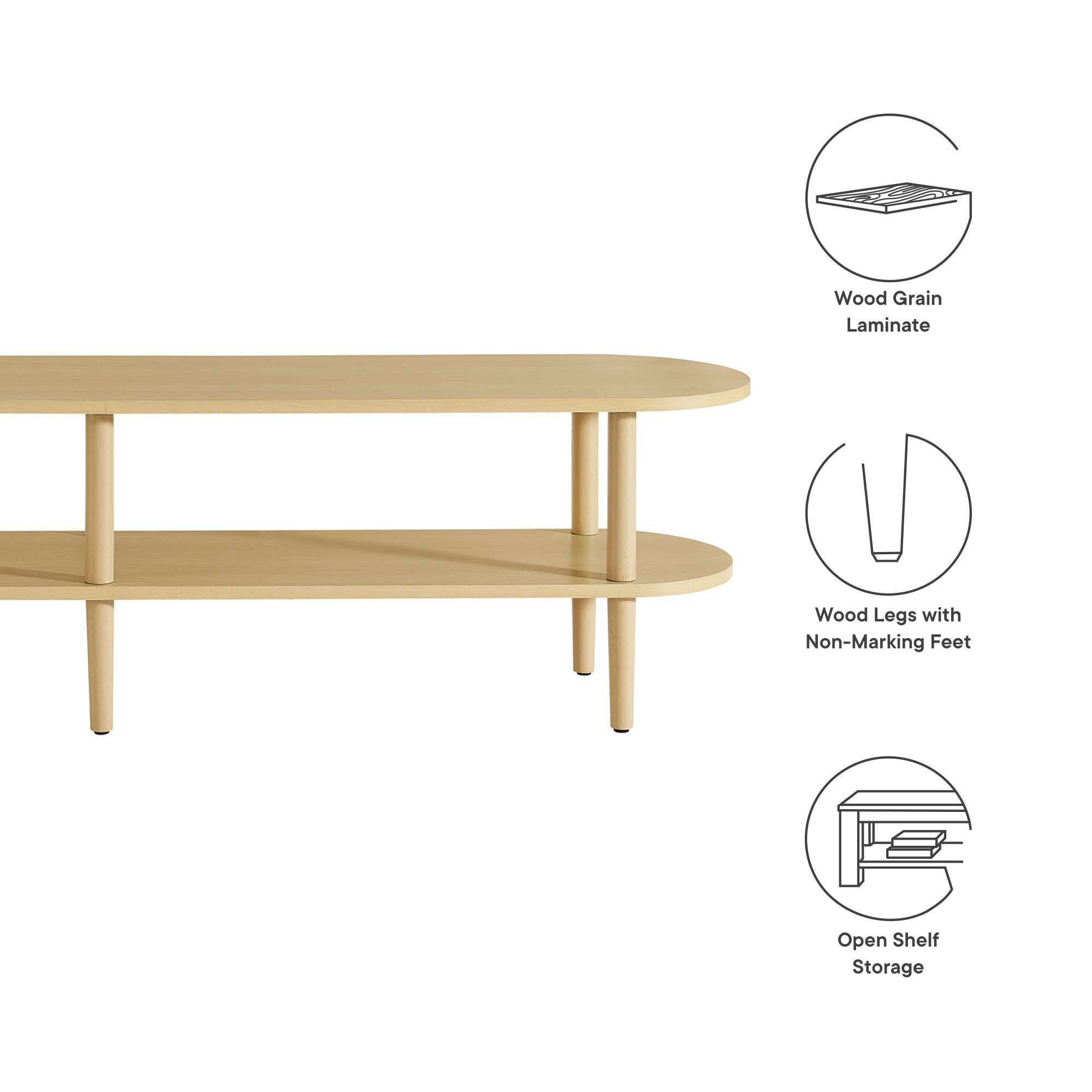 Torus Oval Wood TV Stand by Modway