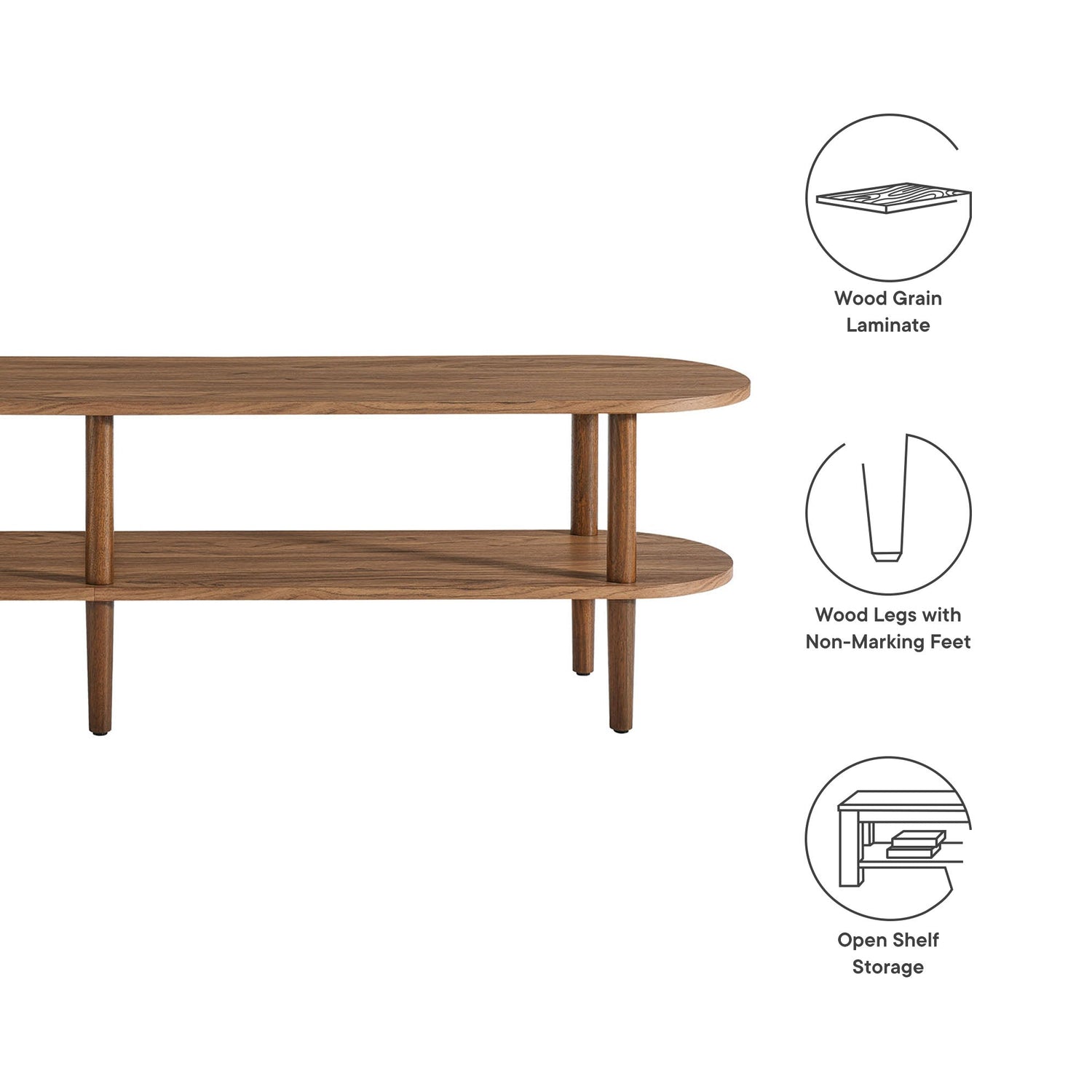 Torus Oval Wood TV Stand by Modway