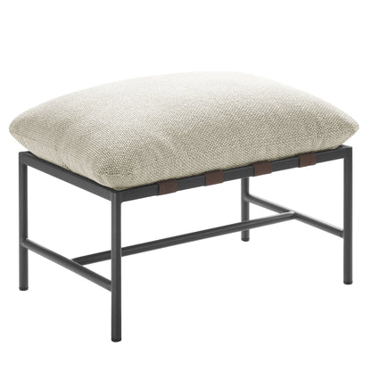 Raya Outdoor Patio Boucle Lounge Chair and Ottoman by Modway