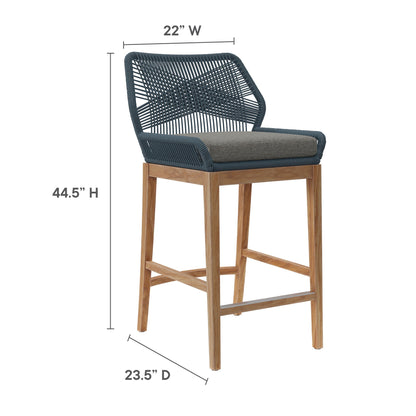 Wellspring 3-Piece Outdoor Patio Teak Wood Bar Set by Modway