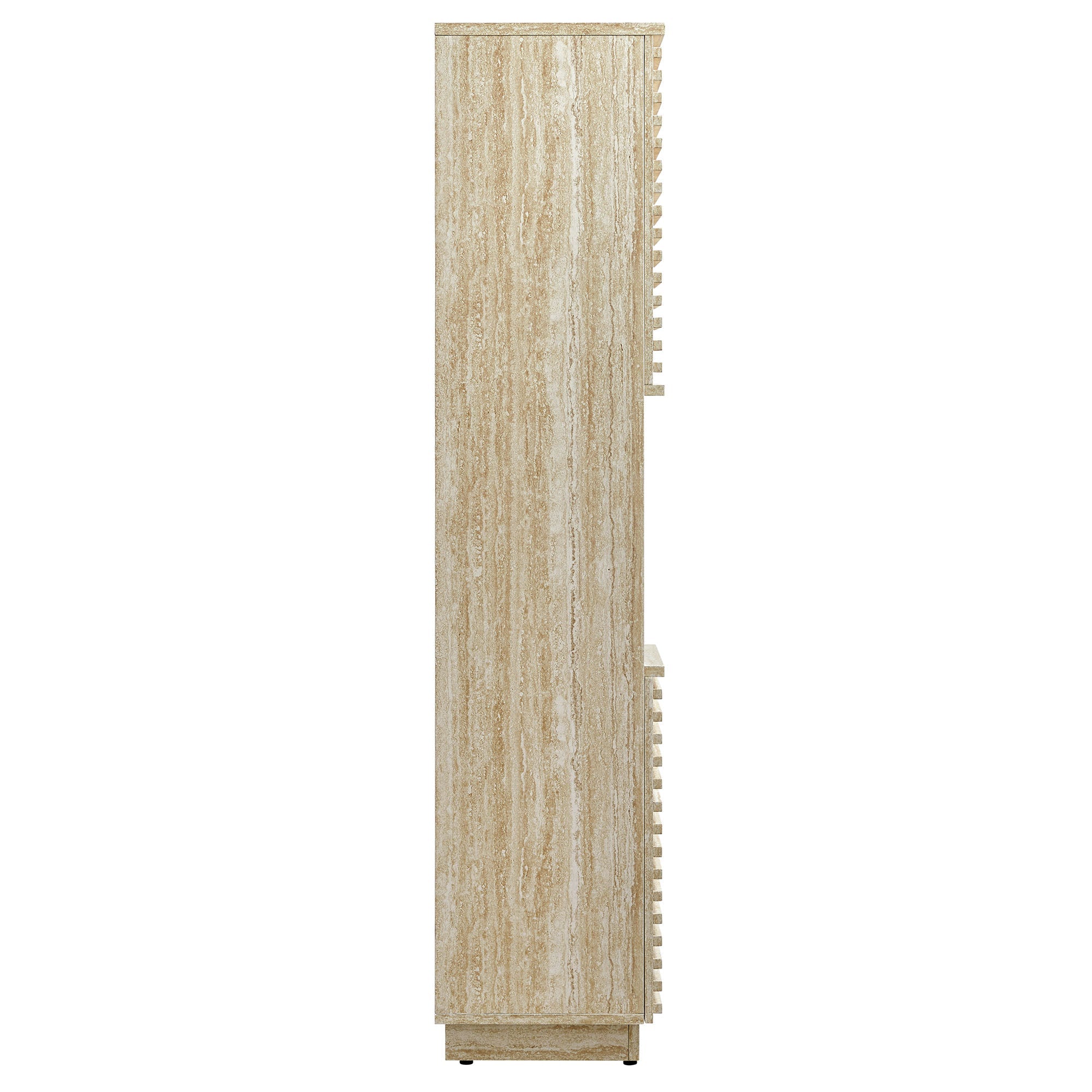 Render Tall Narrow Faux Travertine Linen Storage Cabinet By HouseBean