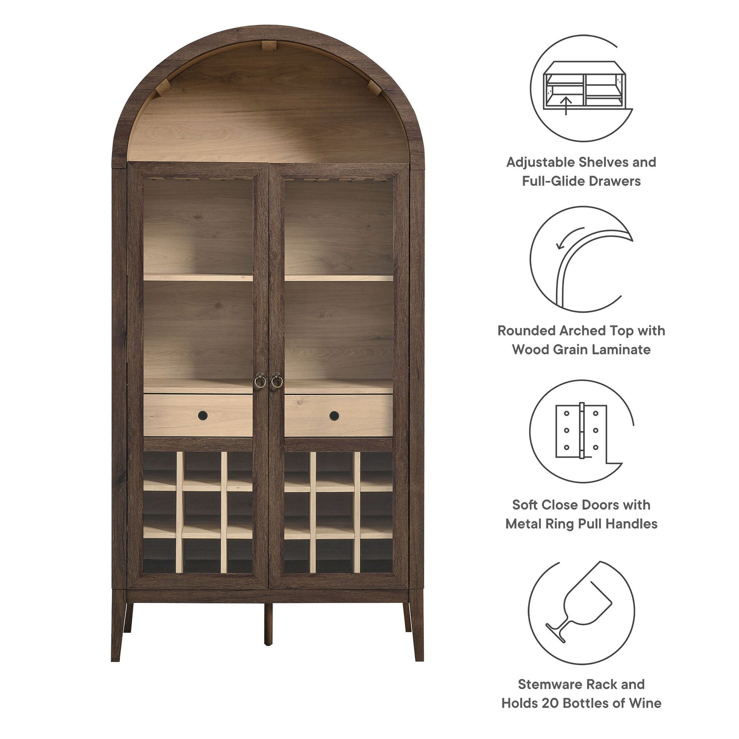Nolan Arched Bar Cabinet by Modway