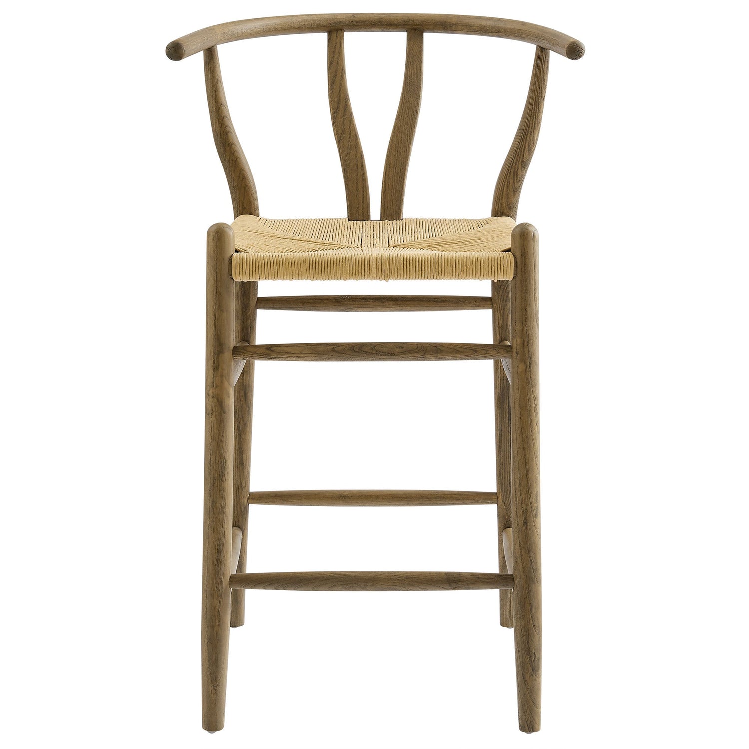 Amish Weathered Gray Teak Wood Counter Stool by Modway