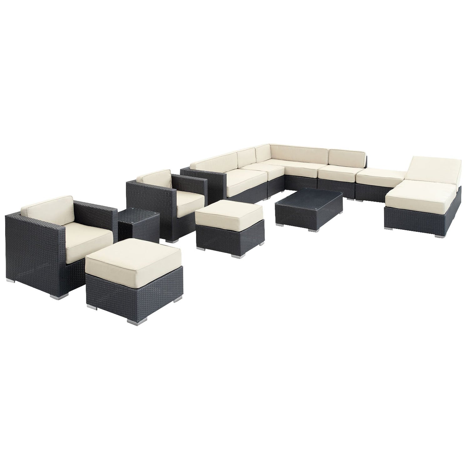 Fusion 12 Piece Outdoor Patio Sectional Set by Modway
