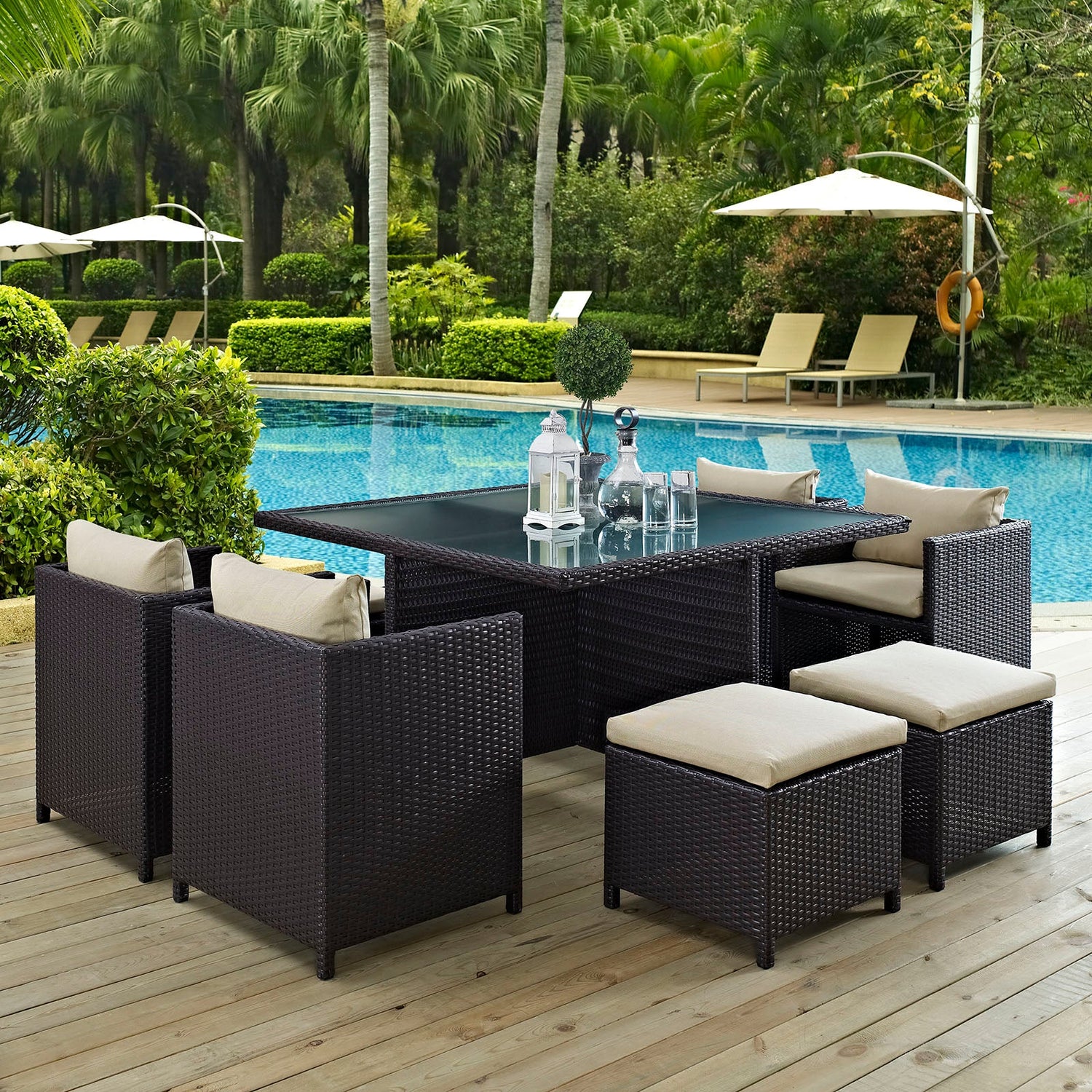 Inverse 9 Piece Outdoor Patio Dining Set By HouseBean