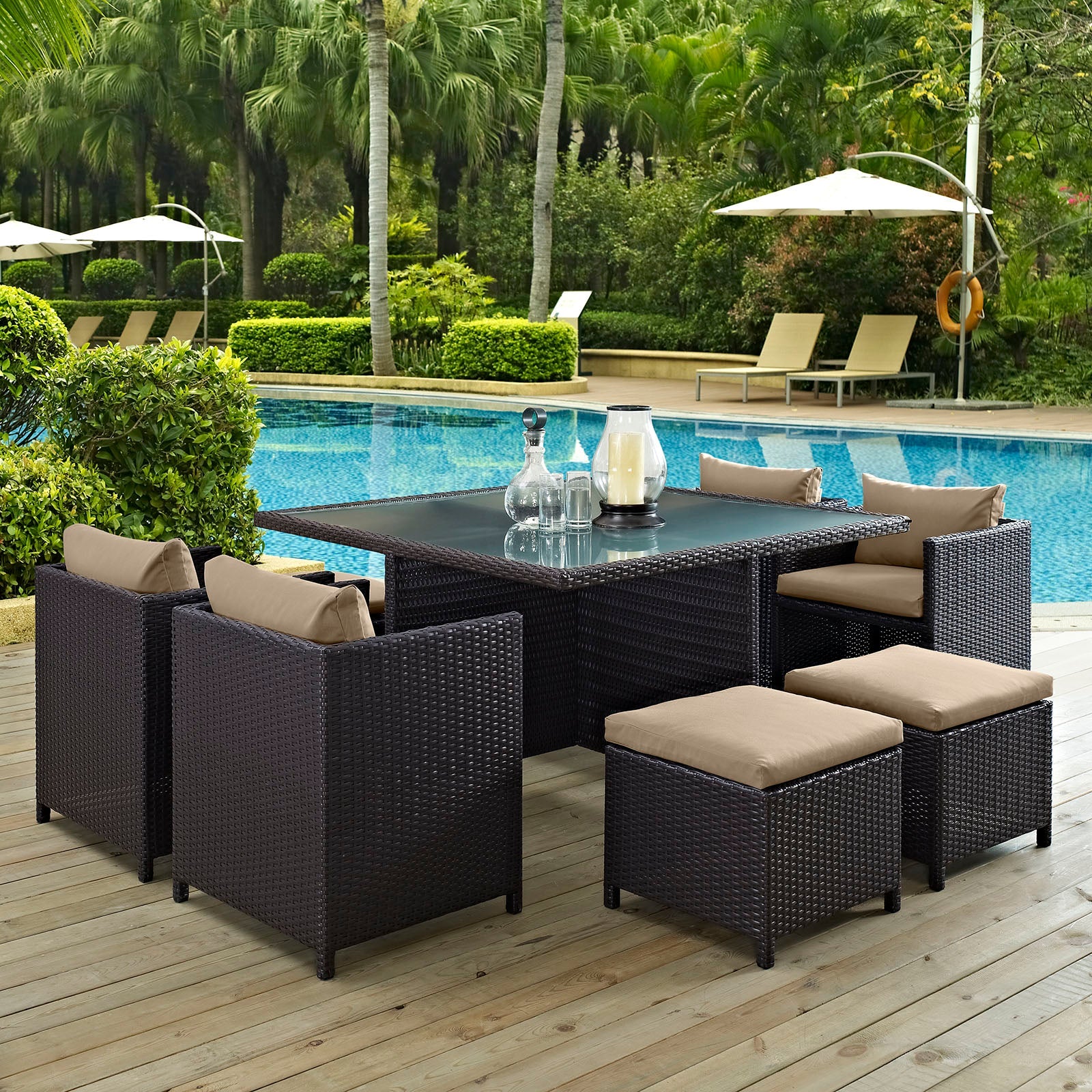 Inverse 9 Piece Outdoor Patio Dining Set By HouseBean