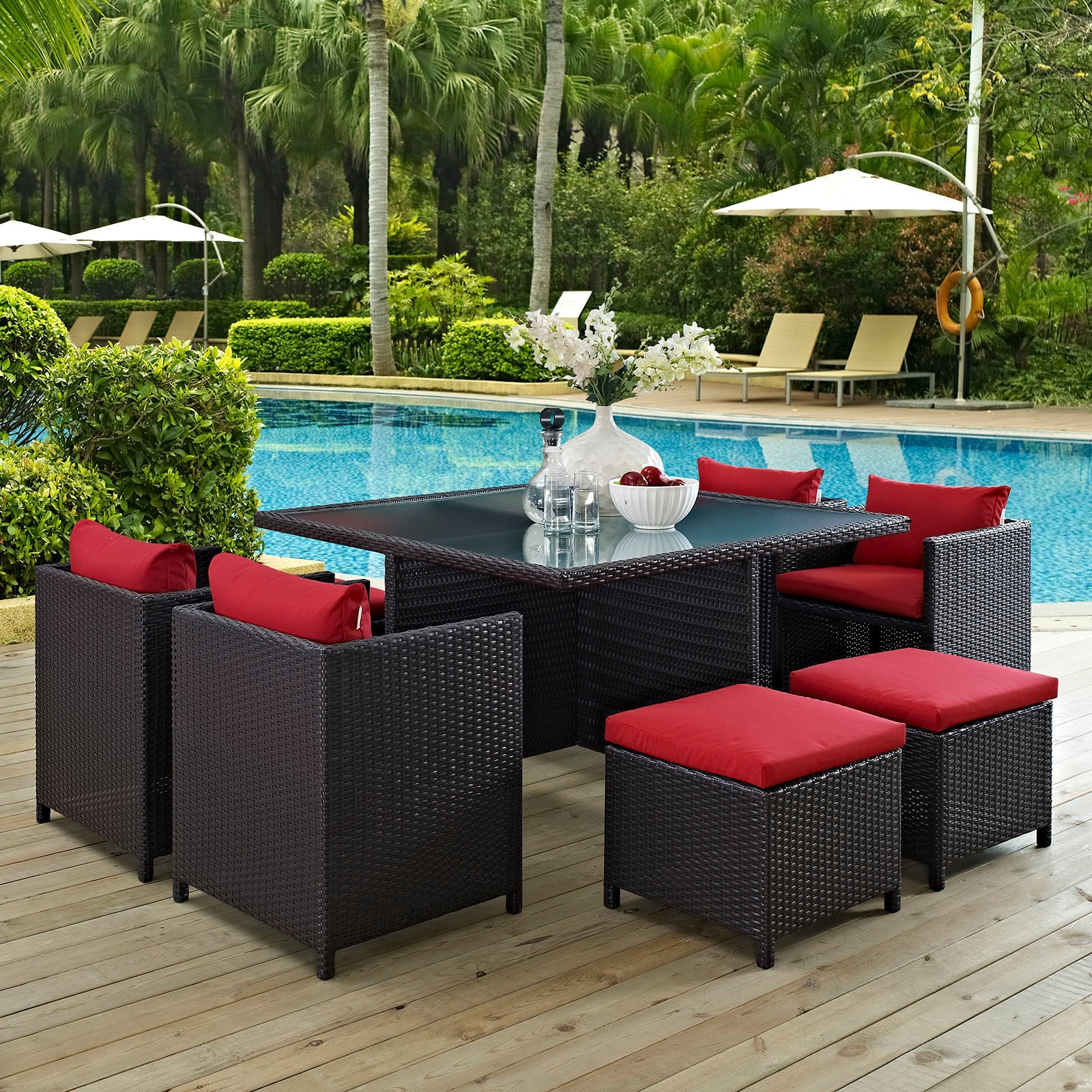 Inverse 9 Piece Outdoor Patio Dining Set By HouseBean