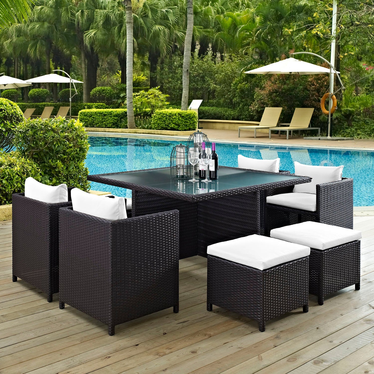 Inverse 9 Piece Outdoor Patio Dining Set By HouseBean