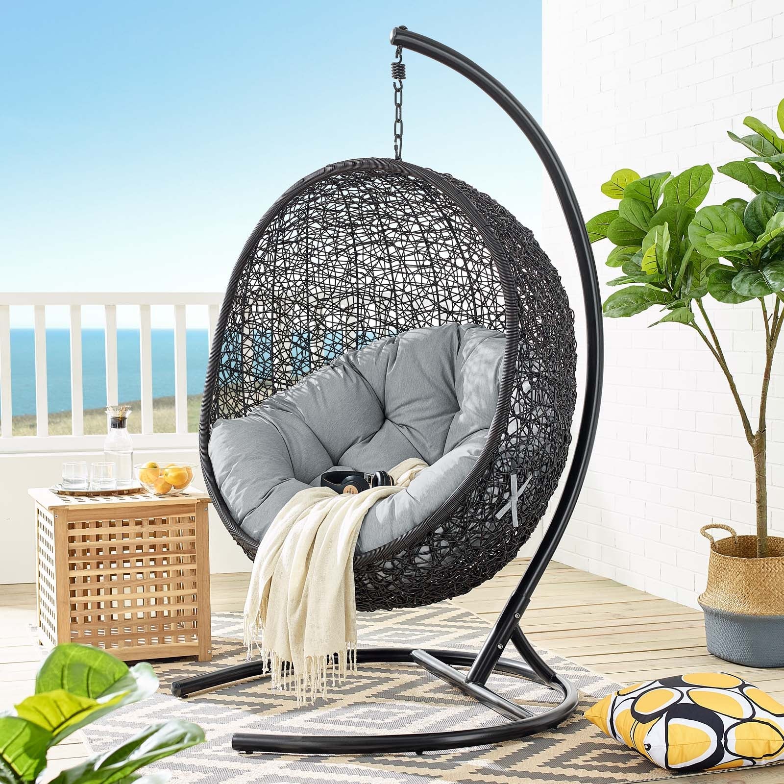 Encase Swing Outdoor Patio Lounge Chair By HouseBean