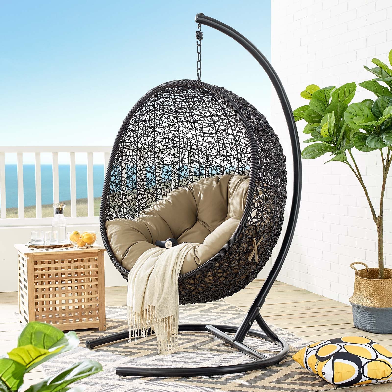 Encase Swing Outdoor Patio Lounge Chair By HouseBean