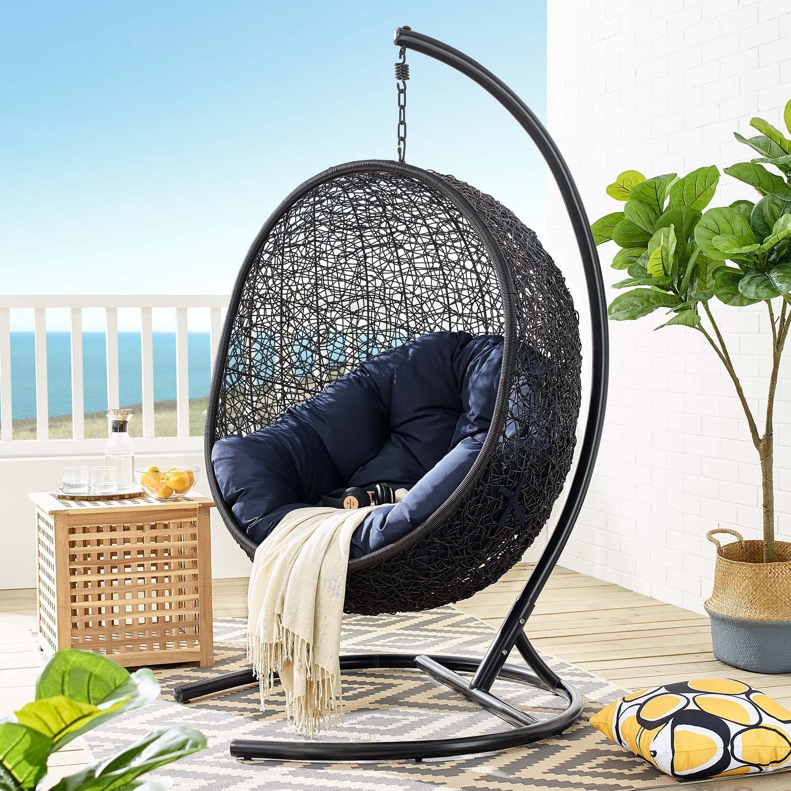 Encase Swing Outdoor Patio Lounge Chair By HouseBean