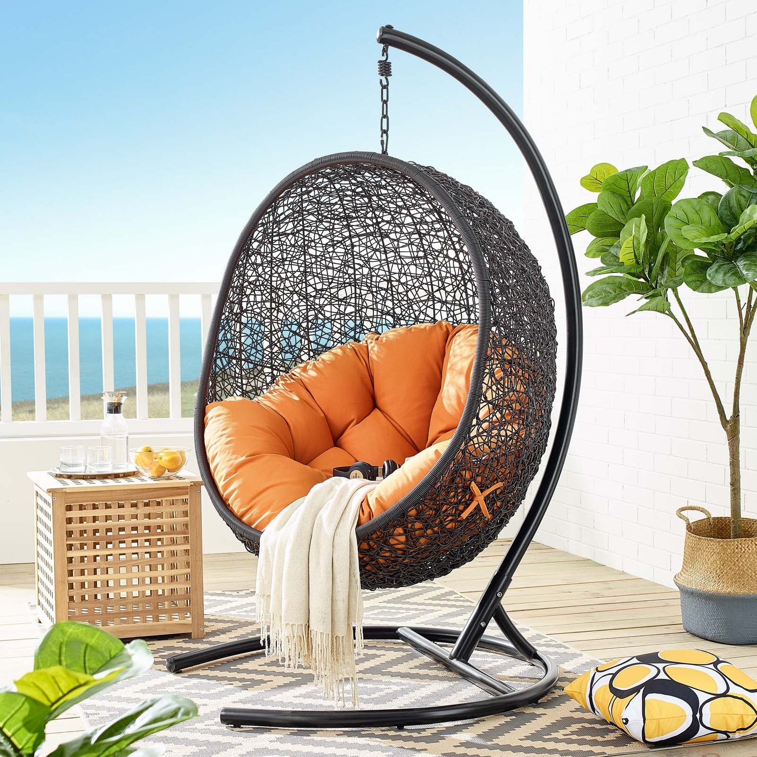 Encase Swing Outdoor Patio Lounge Chair By HouseBean