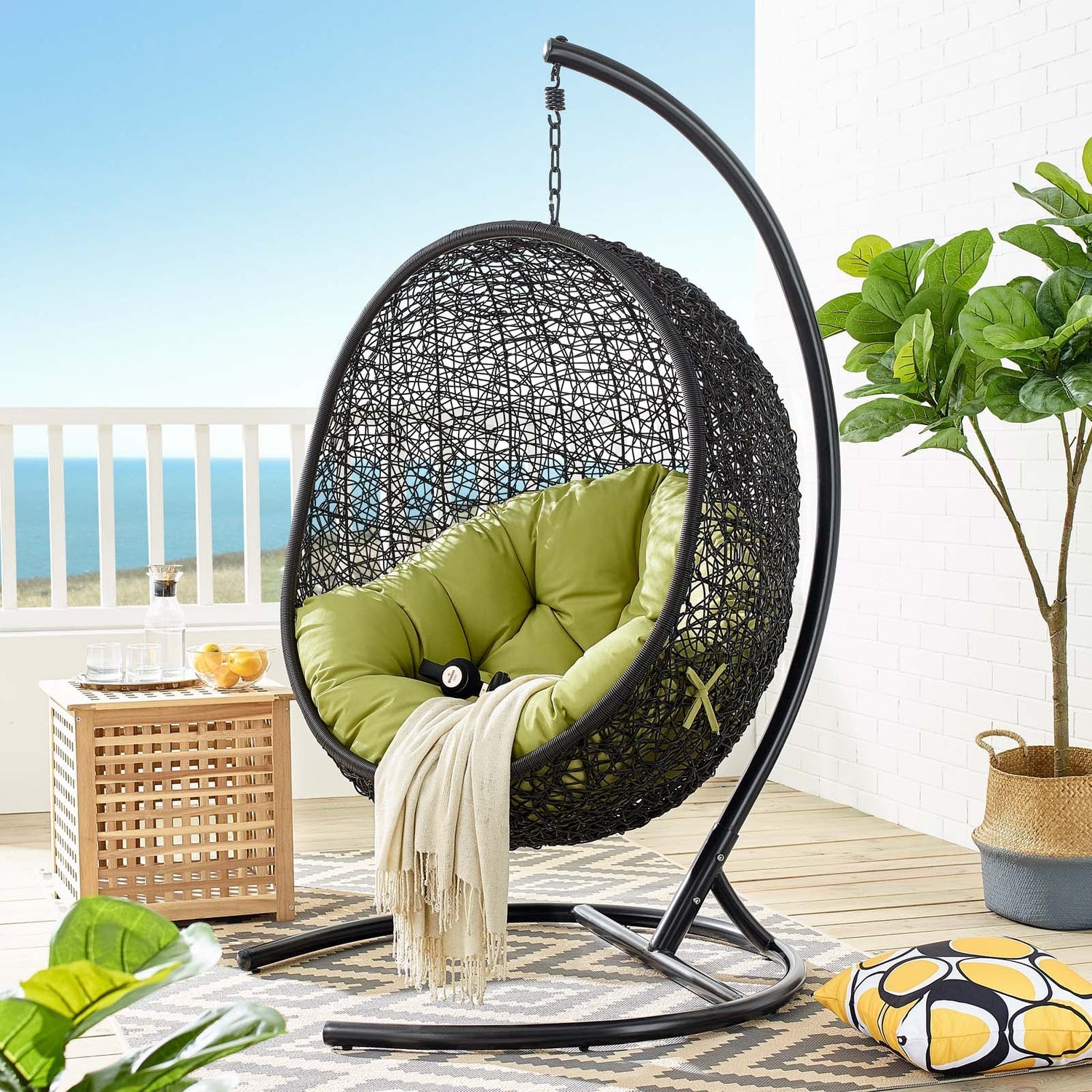 Encase Swing Outdoor Patio Lounge Chair By HouseBean