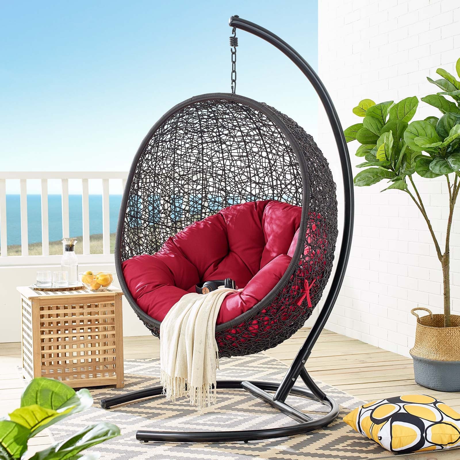 Encase Swing Outdoor Patio Lounge Chair By HouseBean