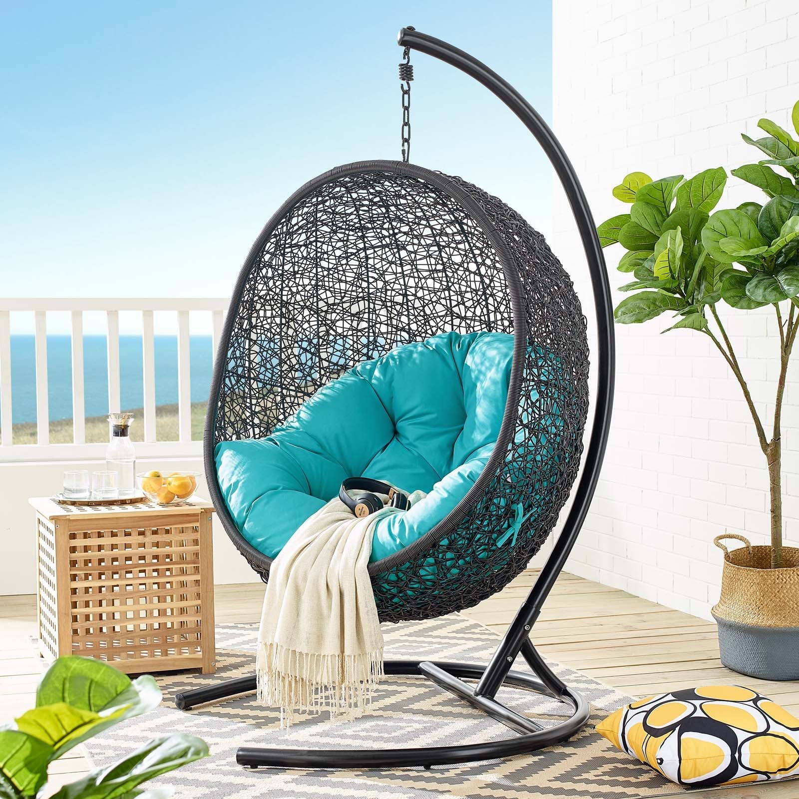 Encase Swing Outdoor Patio Lounge Chair By HouseBean