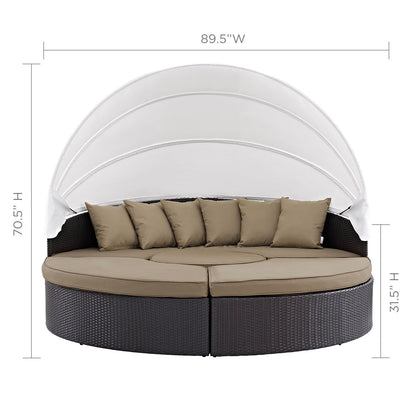Quest Wicker Rattan Outdoor Patio Canopy Sectional Daybed by Modway