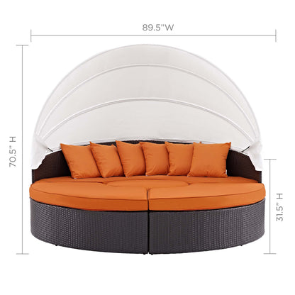 Quest Wicker Rattan Outdoor Patio Canopy Sectional Daybed by Modway