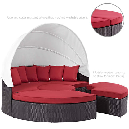 Quest Wicker Rattan Outdoor Patio Canopy Sectional Daybed by Modway